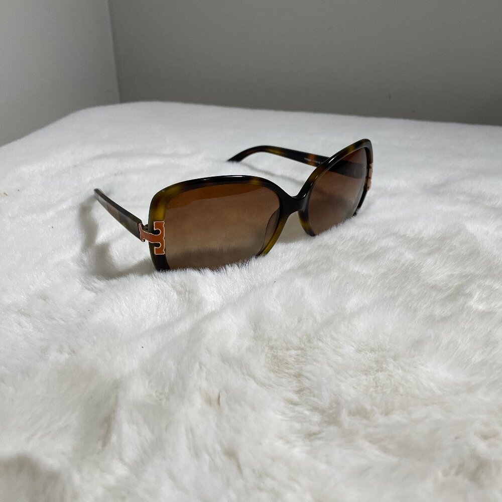 Tory Burch Color Block Tortoise Shell Bug Eye Lar… - image 1